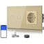BSEED WLAN Lichtschalter(Neutralleiter Erforderlich), 2 Fach 1 Weg wifi Schalter mit Non-Wifi Steckdose aus Glas, Smart Schalter Kompatibel mit Alexa/Tuya/Google Home/SAMRT LIFE, Gold
