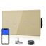 BSEED Smart Alexa Lichtschalter aus Glas, WiFi Touch Wandschalter 2 Fach 1 Weg+ 2 Fach 1 Weg (Neutralleiter Erforderlich), Alexa/Tuya/Google Home-kompatible 157mm * 86mm Gold