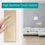 BSEED Drei Fach Smart Alexa Lichtschalter aus Glas, WiFi Touch Wandschalter 3 Fach 1 Weg (Neutralleiter Erforderlich), Alexa/Tuya/Google Home-kompatible 228mm * 86mm Gold