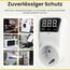 Offgridtec Überspannungsschutz Schuko Adapter 16A 3680W, Einstellbarer 170–265V Spannungsschutz, LCD-Display, Automatische Über-/Unterspannung Abschaltung, Intelligenter Neustartverzögerung