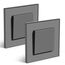BSEED Lichtschalter 1 Fach 1 Weg Glas Lichtschalter Unterputz Taste Schalter Wandschalter Grau Kristall Kippschalter 2Pack