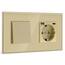 BSEED Wandschalter mit Goldstecker, 1 Gang, 1-Wege-Wandschalter + 16 A Schuko-Steckdose mit 1 Port Typ C und 1 USB-Anschlüssen, 16 A Drucktasten-Lichtschalter