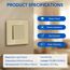 BSEED Lichtschalter 1 Fach 2 Wege Glas Lichtschalter Unterputz Taste Schalter Wechselschalter Gold Kristall Kippschalter 2Pack
