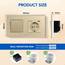 BSEED Wandschalter mit Goldstecker, 1 Gang, 1-Wege-Wandschalter + 16 A Schuko-Steckdose mit 1 Port Typ C und 1 USB-Anschlüssen, 16 A Drucktasten-Lichtschalter