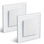 BSEED Lichtschalter 1 Fach 3 Wege Glas Schaltumschalter Unterputz Taste Schalter Kreuzschalter Weiß Kristall Kippschalter 2Pack