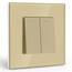 BSEED Lichtschalter 2 Fach 1 Weg Glas Lichtschalter Unterputz Taste Schalter Wandschalter Gold Kristall Kippschalter