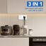 BSEED Lichtschalter mit Steckdose 2 Fach 1 Weg,Wandschalter mit 16A Schuko Steckdose mit USB Anschluss (Max. 2.1A) Typ C Port Weiß,Physische Unterputz Wandschalter mit Steckdose- 157mm