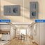 BSEED Lichtschalter mit Steckdose 2 Wege 2 Wege 10A Kristall Glas Wandschalter mit 16A Schuko Steckdose Grau 157mm