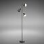 B.K.Licht - Stehlampe Vintage mit Fußtaster, schwenkbar, E27 Fassung, max. 25 Watt, Leselampe, Deko Wohnzimmer, Lampe, Deckenfluter, Standleuchte, Wohnzimmerlampe, Industrial, 166,5x22 cm, Schwarz