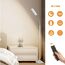 Amdelne Stehlampe Dimmbar Weiß, Stehlampe Wohnzimmer mit 6 Szenemodi & 1H Timer, 12W 1400lm Stehleuchte LED mit Fernbedienung & Touch Steuerung, 360° Schwenkbare Sofa Leselampe für Schlafzimmer Büro