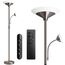 BBHome Stehlampe Wohnzimmer LED, 27W Deckenfluter LED Dimmbar mit 6W leselampe, 3000K-6500K Moderne Dimmbar Stehlampe mit Fernbedienung & Berührung für Wohnzimmer, Schlafzimmer, Büro (silber)