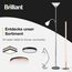 Brilliant Spari Deckenfluter mit Leselampe schwarz, weiß – LED Stehlampe – 1,8 m Standleuchte – für LED-Leuchtmittel geeignet (E27 & E14 Fassung) – mit verstellbarem Lesearm