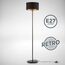 B.K.Licht - Stehlampe Vintage mit Fußtaster, Lampenschirm aus Stoff, E27 Fassung, max. 40 Watt, Leselampe, Deko Wohnzimmer, Lampe, Deckenfluter, Standleuchte, Industrial, 30x141,5 cm, Schwarz-Gold