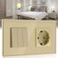 BSEED Lichtschalter mit Steckdose 3 Fach 2 Wege,10A Kristall Glas Platte Wandschalter mit 16A Schuko Steckdose Gold,Physische Unterputz Wechselschalter mit Steckdose- 157mm