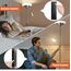 BBHome Stehlampe Wohnzimmer LED, 27W Deckenfluter LED Dimmbar mit 6W leselampe, 3000K-6500K Moderne Dimmbar Stehlampe mit Fernbedienung & Berührung für Wohnzimmer, Schlafzimmer, Büro (silber)