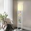 Omdekor Floor Lamp aus Holz, Wohnzimmer Stehlampe mit Fassung, Stehleuchte mit Regal 3 Farbtemperaturen 3000-5000K, Vintage Stehlampen für Wohnzimmer Schlafzimmer Arbeitszimmer Büro