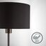 B.K.Licht - Stehlampe Vintage mit Fußtaster, Lampenschirm aus Stoff, E27 Fassung, max. 40 Watt, Leselampe, Deko Wohnzimmer, Lampe, Deckenfluter, Standleuchte, Industrial, 30x141,5 cm, Schwarz-Gold
