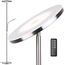 Anten Deckenfluter Klara mit Leselampe | Nickel matt | 30W dimmbare Led Stehlampe mit Fernbedienung | 3 Lichtfarbe | Helligkeit stufenlos einstellbar | helle Stehlampen für Wohnzimmer Büro.