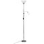 Brilliant Lampe Spari LED Deckenfluter Lesearm silber/weiß | 1x LED-A60, E27, 9.5W LED-Leuchtmittel inklusive, (806lm, 2700K) | Mit Schnurzwischenschalter