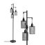 EDISHINE Stehlampe Wohnzimmer Dimmbar, 3 Käfig Lampenschirm aus Metall, 163cm Retro Standleuchte, Industrial Stehleuchte Schwarz mit LED E27 Leuchtmittel, für Modern Deko Schlafzimmer, Geschenk