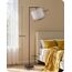 EDISHINE Stehlampe Wohnzimmer 160cm, Bogenlampe Modern mit Beigen Verstellem Leinen-Lampenschirm, LED E27 Glühbirne inklusive, Braun Leselampe Stehleuchte für Schlafzimmer, Kinderzimmer