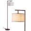 EDISHINE Stehlampe Wohnzimmer 160cm, Bogenlampe Modern mit Beigen Verstellem Leinen-Lampenschirm, LED E27 Glühbirne inklusive, Braun Leselampe Stehleuchte für Schlafzimmer, Kinderzimmer