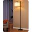 EDISHINE Stehlampe Wohnzimmer 160cm, Bogenlampe Modern mit Beigen Verstellem Leinen-Lampenschirm, LED E27 Glühbirne inklusive, Schwarz Leselampe Stehleuchte für Schlafzimmer, Kinderzimmer