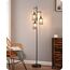 EDISHINE Stehlampe Wohnzimmer Dimmbar, 3 Käfig Lampenschirm aus Metall, 163cm Retro Standleuchte, Industrial Stehleuchte Schwarz mit LED E27 Leuchtmittel, für Modern Deko Schlafzimmer, Geschenk