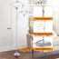 OUTON Stehlampe Wohnzimmer mit Leselampe, Deckenfluter LED Dimmbar, 4 Farbtemperaturen, 1H Timer, mit Fernbedienung und 9W Glühbirnen, für Wohnzimmer Büro Schlafzimmer, Silber Grau