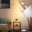 SIBRILLE Stehlampe Wohnzimmer 36W 2500LM Stehlampe LED Dimmbar, Fernbedienung&Touch-Steuerung, 2700K-6500K 3-Licht Leselampe Stehleuchte Moderne Deckenfluter LED Dimmbar für Wohnzimmer Büro, Weiß