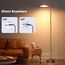 SIBRILLE Stehlampe Wohnzimmer 36W, Stehlampe Dimmbar mit Fernbedienung, 3000K-6000K Deckenfluter LED Dimmbar 175CM Hohe Stehleuchte, Leselampe für Wohnzimmer Schlafzimmer Büro, Braun