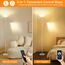 OUTON Stehlampe Wohnzimmer mit Leselampe, Deckenfluter LED Dimmbar, 4 Farbtemperaturen, 1H Timer, mit Fernbedienung und 9W Glühbirnen, für Wohnzimmer Büro Schlafzimmer, Silber Grau