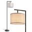 EDISHINE Stehlampe Wohnzimmer 160cm, Bogenlampe Modern mit Beigen Verstellem Leinen-Lampenschirm, LED E27 Glühbirne inklusive, Schwarz Leselampe Stehleuchte für Schlafzimmer, Kinderzimmer
