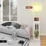 Fullwatt Stehlampe mit Holzregal Innenbeleuchtung Holz Stehleuchte mit Regalen für Schlafzimmer und Wohnzimmer (Weiß Aktualisierte Version)