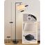 EDISHINE Stehlampe Wohnzimmer 160cm, Bogenlampe Modern mit Beigen Verstellem Leinen-Lampenschirm, LED E27 Glühbirne inklusive, Schwarz Leselampe Stehleuchte für Schlafzimmer, Kinderzimmer
