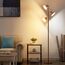 SIBRILLE Stehlampe Wohnzimmer 36W 2500LM Stehlampe LED Dimmbar, Fernbedienung&Touch-Steuerung, 2700K-6500K 3-Licht Leselampe Stehleuchte Moderne Deckenfluter LED Dimmbar für Wohnzimmer Büro, Braun