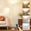 OUTON Stehlampe Wohnzimmer mit Leselampe, Deckenfluter LED Dimmbar, 4 Farbtemperaturen, 1H Timer, mit Fernbedienung und 9W Glühbirnen, für Wohnzimmer Büro Schlafzimmer, Silber Grau