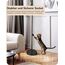 EDISHINE Stehlampe Wohnzimmer 160cm, Bogenlampe Modern mit Beigen Verstellem Leinen-Lampenschirm, LED E27 Glühbirne inklusive, Schwarz Leselampe Stehleuchte für Schlafzimmer, Kinderzimmer