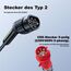 Mobile Wallbox 11kW Typ 2 Ladekabel 6-16A | 8m Mobile Ladestation 3-phasig CEE EV Ladegerät Einstellbarer Strom und Einstellung Startzeit für Allen Elektrofahrzeugen EV PHEV IEC 62196-2 Stecke
