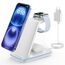 GEEKERA Wireless Charger, 3 in 1 Induktive Ladestation für iPhone Air/17/16/15/14/13/12/11/Pro Max, Ladestation für Apple Watch Ultra 3-1/11-2/SE, Kabelloses Ladegerät für AirPods Pro 3-2/4-2, Weiß