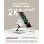 Anker MagGo Faltbare 3-in-1 Kabellose Ladestation, Qi2-zertifiziertes ultraschnelles 15W kabelloses Ladegerät für iPhone 17/16/15/14/13/12, AirPods Pro, Apple Watch Ultra (Mit USB-C Ladegerät + Kabel)