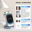 3 in 1 für iPhone Ladestation Schnelles Kabelloses Ladegerät - Wireless Charger für iPhone 17 Air 16e 16 15 14 13 12 11 X Pro Max & für Apple Watch und für Air Pods 4 3 2 Pro mit 18W Adapter (Blau)