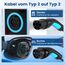 EVDANCE Typ 2 Ladekabel, 11kW / 16A / 3-Phasig / 10m / Modus 3, Elektroauto Typ 2 auf Typ 2 EV Ladekabel für EV/PHEV, mit Tragetasche