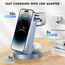 3 in 1 für iPhone Ladestation Schnelles Kabelloses Ladegerät - Wireless Charger für iPhone 17 Air 16e 16 15 14 13 12 11 X Pro Max & für Apple Watch und für Air Pods 4 3 2 Pro mit 18W Adapter (Blau)