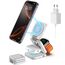 KU XIU Faltbar 3 in 1 Ladestation für Apple Watch und iPhone-kompatibel mit MagSafe Ladegerät Induktive Handy Ladestation-15W Wireless Charger für iPhone 16-12, Watch Ultra2,für AirPods(20W Ladegerät)