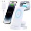 3 in 1 für iPhone Ladestation Schnelles Kabelloses Ladegerät - Wireless Charger für iPhone 17 Air 16e 16 15 14 13 12 11 X Pro Max & für Apple Watch und für Air Pods 4 3 2 Pro mit 18W Adapter (Weiß)