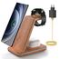 JoyGeek 3 in 1 Induktive Ladestation für Samsung, Wireless Charger für Samsung S26/S25/S24/S23/ZFlip/Fold, Induktionsladegerät für Galaxy Watch Ultra/8-4, Kabelloses Ladegerät für Galaxy Buds-Bambus