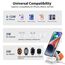 KU XIU Faltbar 3 in 1 Ladestation für Apple Watch und iPhone-kompatibel mit MagSafe Ladegerät Induktive Handy Ladestation-15W Wireless Charger für iPhone 16-12, Watch Ultra2,für AirPods(20W Ladegerät)