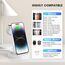 3 in 1 für iPhone Ladestation Schnelles Kabelloses Ladegerät - Wireless Charger für iPhone 17 Air 16e 16 15 14 13 12 11 X Pro Max & für Apple Watch und für Air Pods 4 3 2 Pro mit 18W Adapter (Weiß)