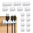 URAQT Kabelclips Kabelhalter, 16 Stück Vielzwecke Kabelführung Kabel Organizer Set für Schreibtisch, Netzkabel, USB Ladekabel, Ladegeräte, Audiokabel (mini-Weiss)